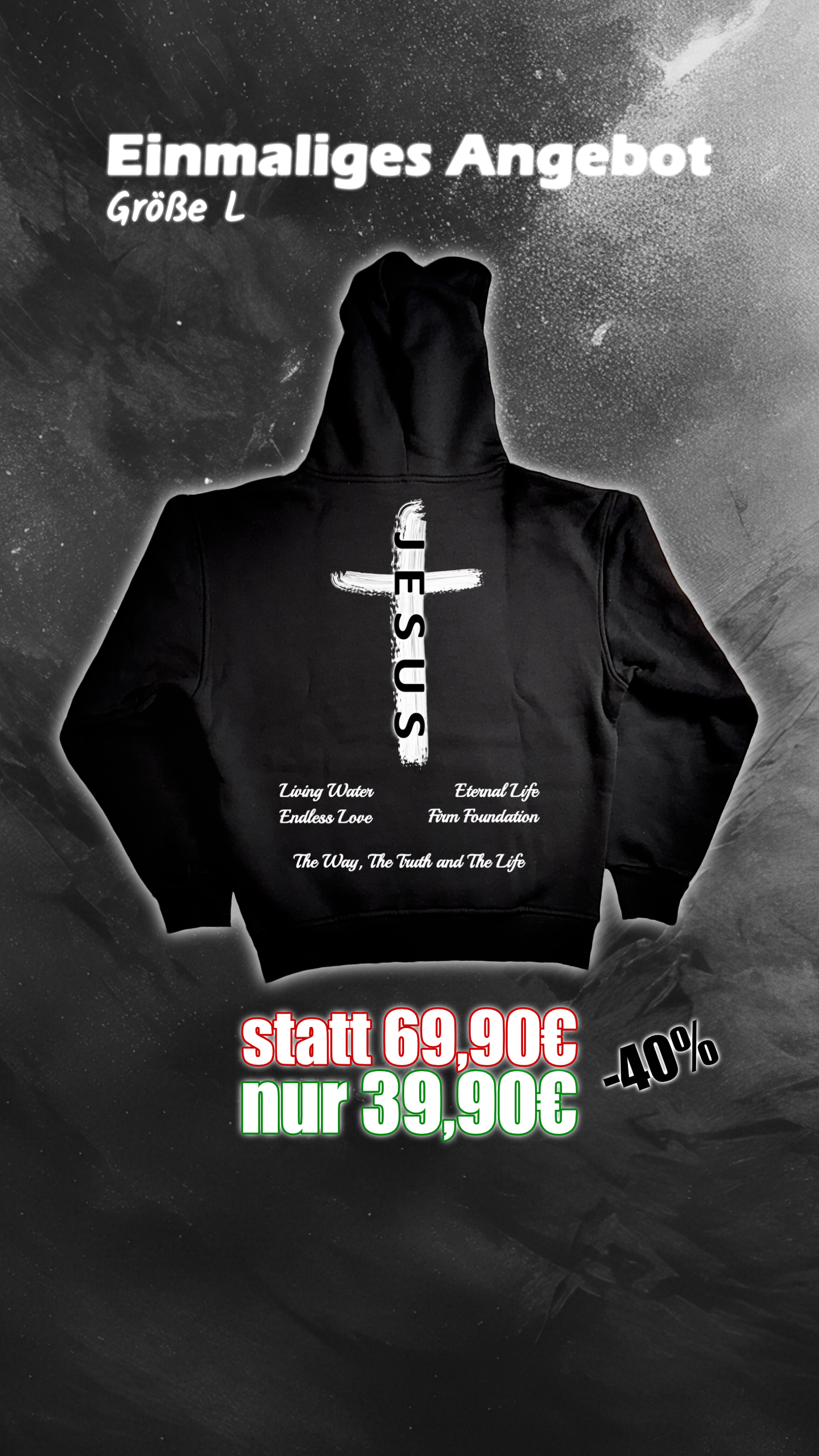 OVERSIZED HOODIE - JESUS CROSS - EINMALIGES ANGEBOT